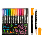 Набор маркеров контурных " deVente " Outliner. Hobby creative, 12цв, 2мм, пулевидный наконечник, ПВХ, европодвес