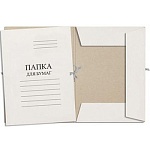 Папка на завязках картонная " Эврика " А4 450г/м2 мелованная, белая