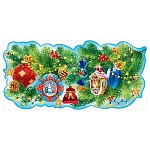 Украшение на скотче " Открытая планета " 475 Новогоднее- Новогодняя еловая ветвь, правая, 394*190мм, без отделки