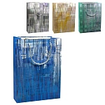 Пакет бумажный " KWELT " 26*32*10см Lines, ассорти (без возможности выбора дизайна), ламинированный, тиснение фольгой