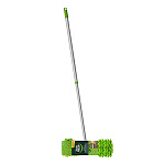 Швабра " Master Fresh " Эко, плоская 43*13см, супервпитывающая, телескопическая металлическая ручка от 71см до 112см, моющая насадка-микрофибра с длинным ворсом