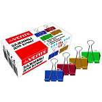 Зажимы " deVente " цветные 15мм 12шт, картонная коробка