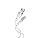 Кабель сетевой USB - Type-C " Smartbuy " S72 белый, 1м, 3A, силикон