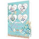 Открытка " Мир открыток " 2-04 Свадьба- С Днем свадьбы, Пожелания, 123*187мм, без отделки, текст