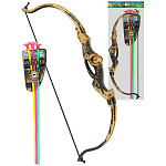 Лук " Рыжий кот " 42,2*10*3см, в комплекте: стрелы на присосках- 3шт, колчан, пластик, пакет