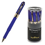 Ручка шариковая " Bruno Visconti " Monaco синяя 0,5мм, металлизированный наконечник, непрозрачный колпачок с клипом, цвет корпуса- сине-фиолетовый, пластиковый бокс