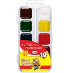 Акварель " Гамма " Юный художник 10цв медовая, без кисти, пластиковая упаковка, европодвес