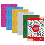 Фоамиран " deVente " А4 5л 5цв 2мм с блестками, пластиковый пакет, европодвес