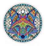 Картина алмазная " Рыжий кот " круглая d=24см Лиса, с частичным заполнением, камни разных форм