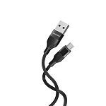 Кабель сетевой USB - Micro USB " Smartbuy " S72 черный, 1м, 2,4A, силикон