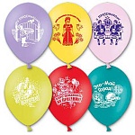 Шар латексный с рисунком 12"/30см День города, ассорти 10-12 цветов, 6 цветов