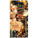 Конверт для денег " Мир открыток " 2-17 С Юбилеем! Успеха во всех начинаниях! 85*165мм, золотая фольга, без текста