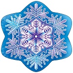 Украшение на скотче " Мир поздравлений " 150 Новогоднее- Снежинка, 150*150мм, без отделки