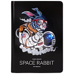 Записная книжка А5 7БЦ 80л " Миленд " Space rabbit, сшивка, обложка - мягкая c холодной фольгой, твин-лак, твердый переплет