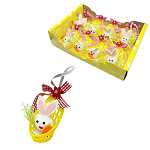 Набор пасхальный " KWELT " Кролики с морковками, 8шт, 4*7,5*5см, на ленте, картонная упаковка 25*17*6см