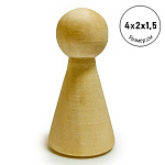 Деревянная заготовка из липы " Мастерская РуТвор " Кукла конусом, 5шт, h=40мм d=20мм, голова d=15мм