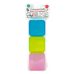 Набор контейнеров пластиковых, 3шт, 1 секция, 5,3*5,3*2,4см, Ассорти " Wowbottles " пакет