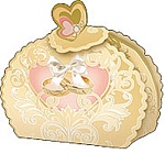 Бонбоньерка " Праздник " 450 Кольца, 65*55*35мм, фольга золотая текстурная