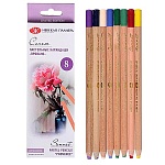 Карандаши " Сонет " пастельные  8цв Прованс круглые деревянные, картонная упаковка, европодвес