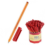 Ручка шариковая " Pensan " Officepen красная 1мм, толщина письма 0,7мм, чернила на масляной основе, оранжевый шестигранный корпус, колпачок с клипом, картонная упаковка