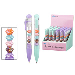 Ручка шариковая автоматическая " Basir " Лапки, синяя, 0,1мм, комбинированный корпус: цветной (ассорти), прозрачная часть корпуса с наполнителем-подвижные фигурки лапки, дисплей