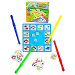 Игра настольная " Рыжий кот " Палочка для динозавра, состав: 1 игровое поле, 4 палочки, 3 кубика, 52 карточки, инструкция, картонная упаковка 23,2*27*5,5см