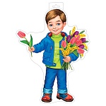 Плакат фигурный " Мир открыток " 0-35 А3 Мальчик с букетом