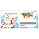 Конверт " Мир поздравлений " 903 Евро- Новогодний- Дед Мороз, 220*110мм, без отделки