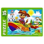 Пазлы " Рыжий кот " Макси. 35элементов Щенки на море, 30*21,5см, картонная упаковка 12,7*18*3,5см