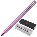 Ручка-роллер подарочная " Parker " Vector XL Lilac черный 0,1мм, корпус- нержавеющая сталь, цвет корпуса- лиловый, клип- серебристый, подарочный футляр
