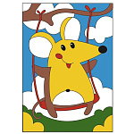 Картина по номерам " Lori " 20*30см Мышка на качели, состав набора: холст с контуром на подрамнике, краски, акриловый лак, вспомогательный лист, инструкция, картонная упаковка