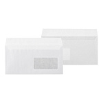 Конверт Е65/DL (110*220мм) ПРАВОЕ ОКНО, белый, клей, 80г/м, прямой клапан