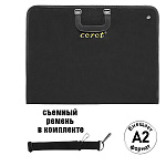 Папка для художника " KWELT " А2+ (620*455мм) 1 отделение, черная, внутренний карман, ремень, с ручкой, на молнии