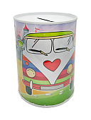 Копилка металлическая " KWELT " Cars, Ассорти (без возможности выбора дизайна), d=8,5см, h=12см, банка