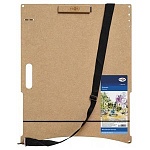 Планшет " Гамма " БОЛЬШОЙ ФОРМАТ А2 Московская палитра, магнитный зажим, ручка, ремень, коричневый, МДФ