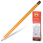Карандаш ч/гр " Koh-i-Noor " Hardtmuth 2H шестигранный, деревянный, цвет корпуса - желтый, заточенный, картонная упаковка