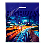 Пакет ПЭ " Интерпак " с вырубной ручкой ПВД, 40*47см 45мкм Магистраль