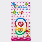 Свеча для торта цифра " KWELT " 9, разноцветная, 7*4*1см, картонный блистер 14*7*1см, европодвес