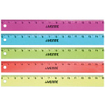 Линейка пластиковая 15см, прозрачная " deVente " ассорти, пакет, европодвес