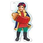 Плакат фигурный " Праздник " 933 А3 Мальчик с гармошкой, без отделки