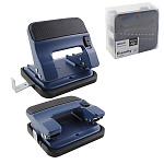 Дырокол на 30л " KW-trio " металлический, встроенная линейка, синий