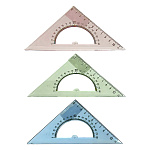 Треугольник " KWELT " 45*45 град 12см с транспортиром, ассорти (без возможности выбора цвета)