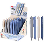 Ручка шариковая автоматическая " Hatber " Pocket синяя 0,7мм, ассорти, цветной пластиковый корпус, картонный мини-дисплей