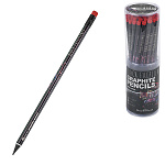 Карандаш ч/гр " Bruno Visconti " Black Excellence.Car, НВ с ластиком, трехгранный, пластиковый, заточенный, пластиковый тубус