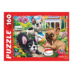 Пазлы " Рыжий кот " 160элементов Три бульдога 33*23,7см, картонная упаковка 25,7*17,7*3,4см