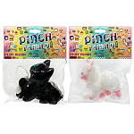 Сквиш " Котик с милыми глазами " с шариками, 6*7*4см, глаза-стразы, ассорти, индивидуальная упаковка, европодвес