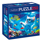 Пазлы " Hatber " 250элементов Premium Котик на релаксе 40*28см, картонная упаковка