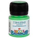 Краска акриловая " Decola " 20мл глянцевая зеленая светлая
