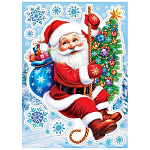 Наклейки " Мир открыток " 8-35 Новогодние- Весёлый Дед Мороз, 244*338мм