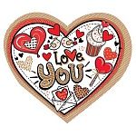 Бирка для букетов и подарков " Мир открыток " 2-70 Сердце. Love you, 124*68мм, без отделки